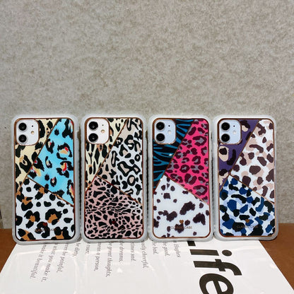 Electroplating love leopard print protective phone case