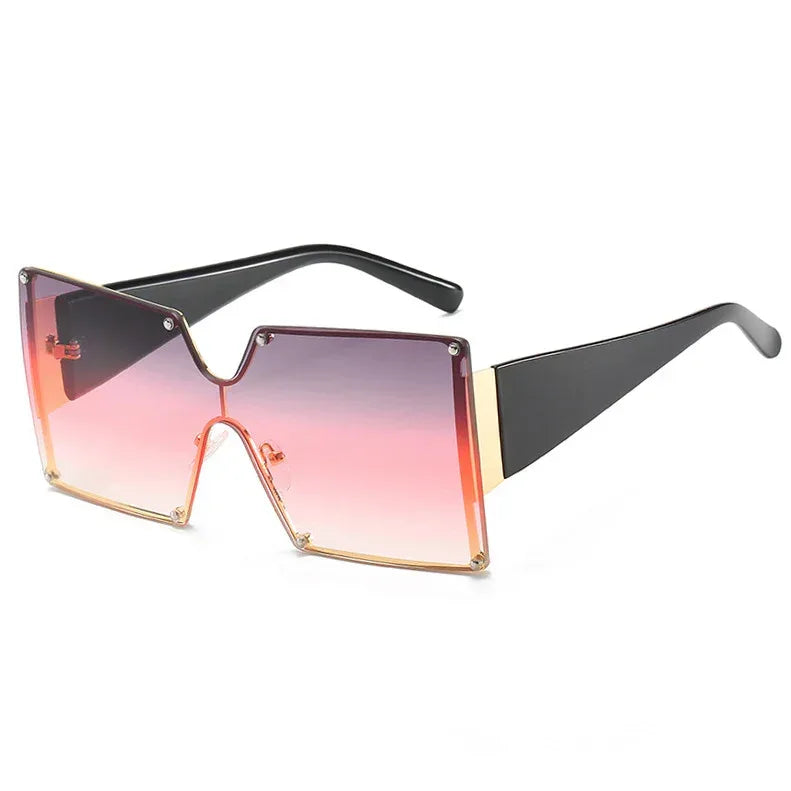 Big Frame Rimless Sunglasses - Viexta
