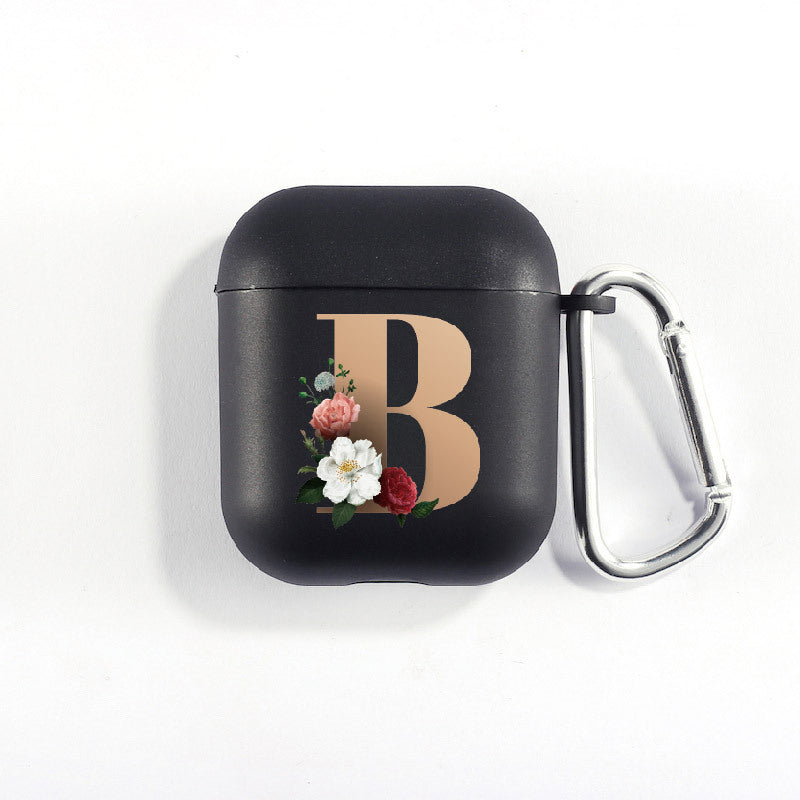 26 Alphabet Flower Airpods Cover