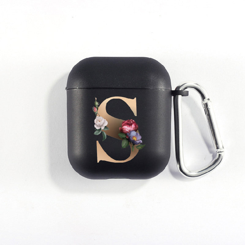 26 Alphabet Flower Airpods Cover