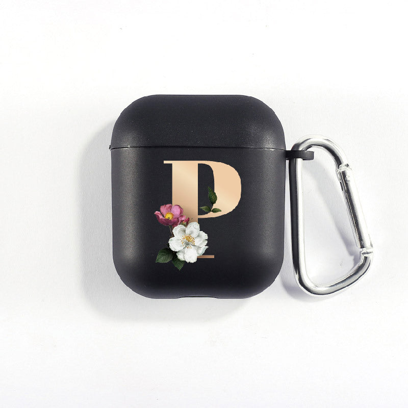 26 Alphabet Flower Airpods Cover