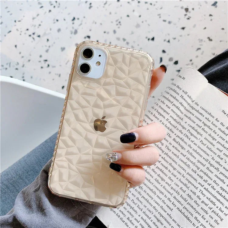 Transparent Diamond Pattern iPhone Case - Viexta