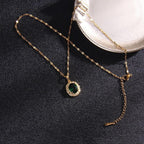 Titanium Steel Emerald Necklace - Viexta