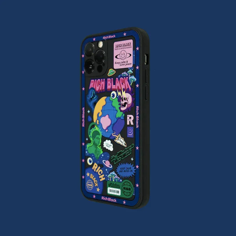 Party Black Right Angle iPhone Case - Viexta