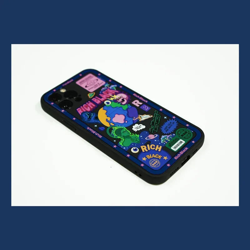 Party Black Right Angle iPhone Case - Viexta