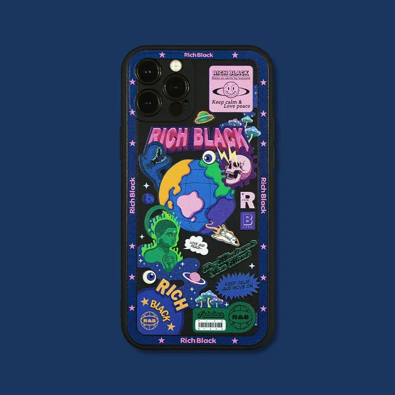 Party Black Right Angle iPhone Case - Viexta