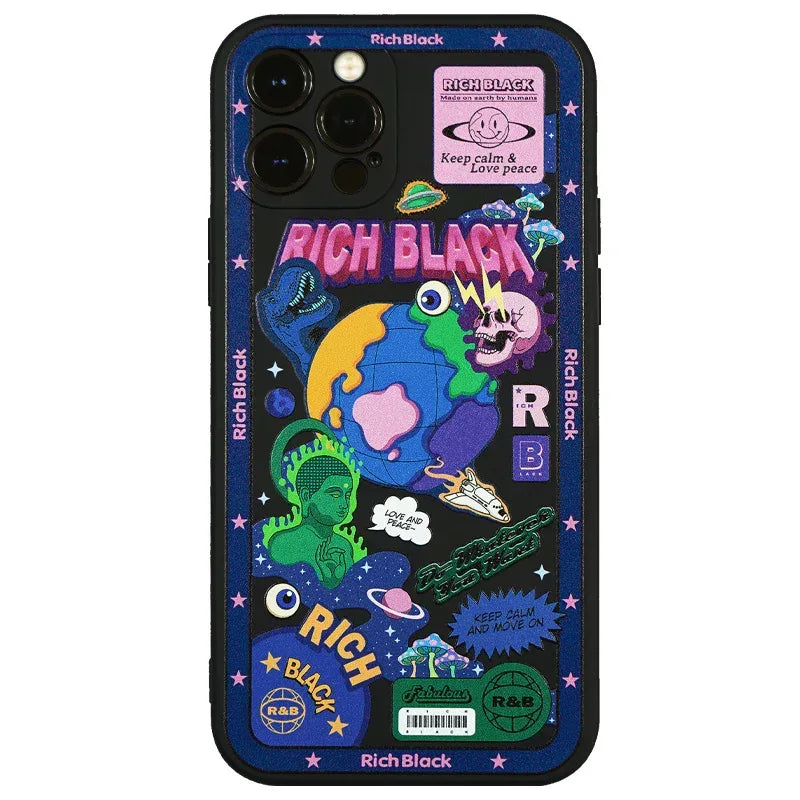 Party Black Right Angle iPhone Case - Viexta