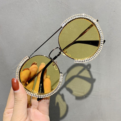 Zircon Retro Round Sunglasses