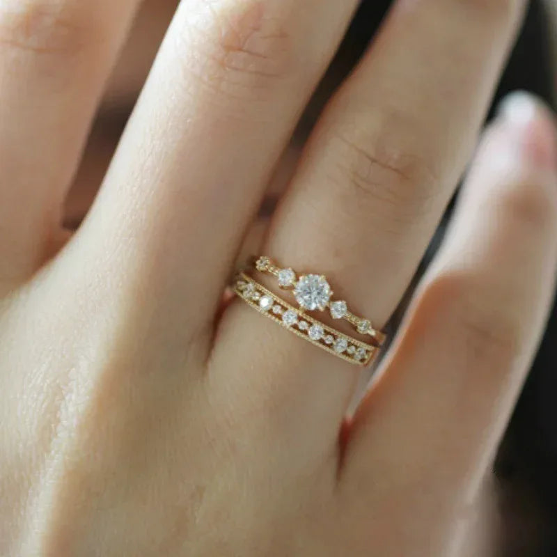 Stainless Steel Zircon Ring - Viexta