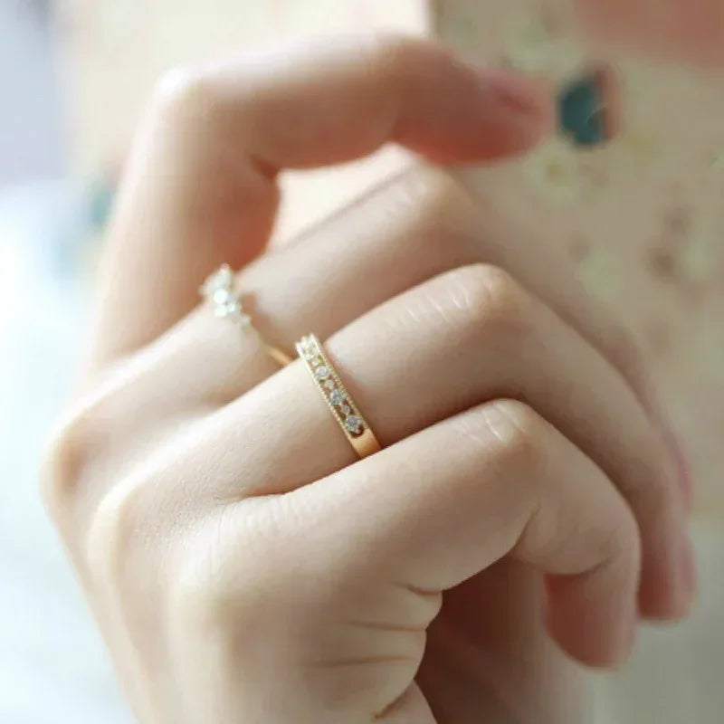 Stainless Steel Zircon Ring - Viexta