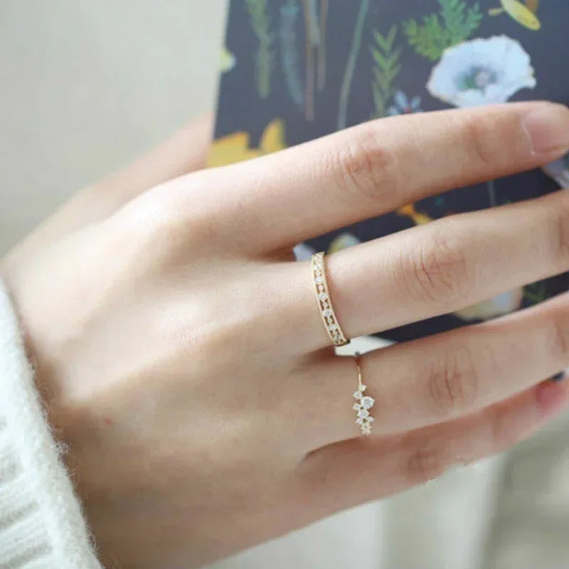 Stainless Steel Zircon Ring - Viexta