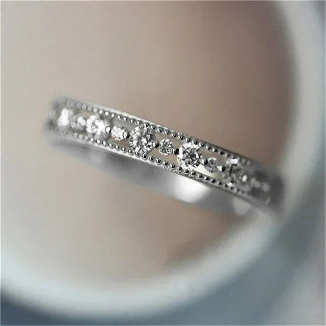 Stainless Steel Zircon Ring - Viexta