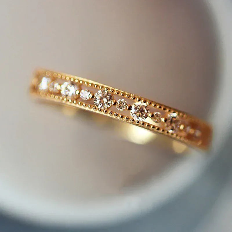 Stainless Steel Zircon Ring - Viexta