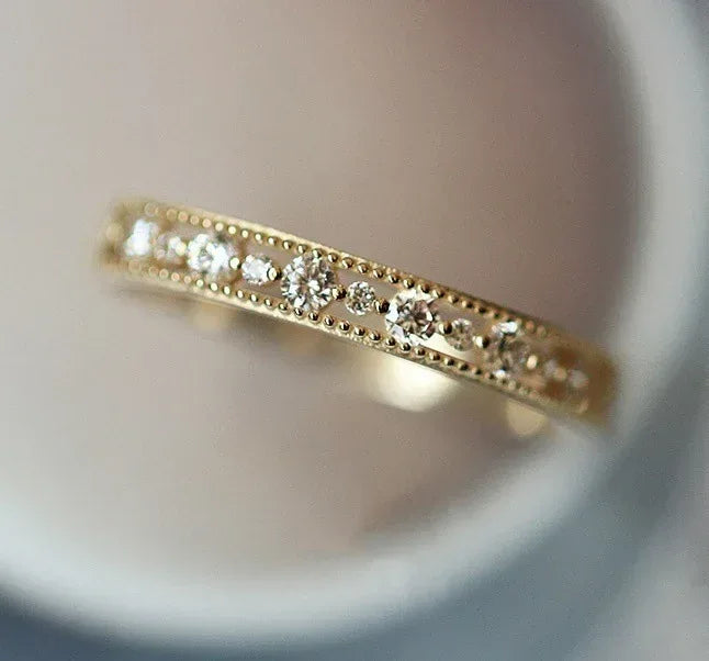 Stainless Steel Zircon Ring - Viexta