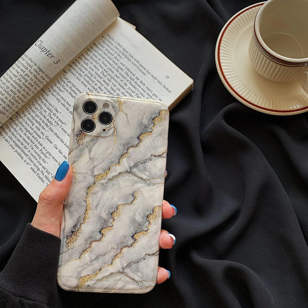 Glitter Marble Apple Phone Case for IPhone - Viexta