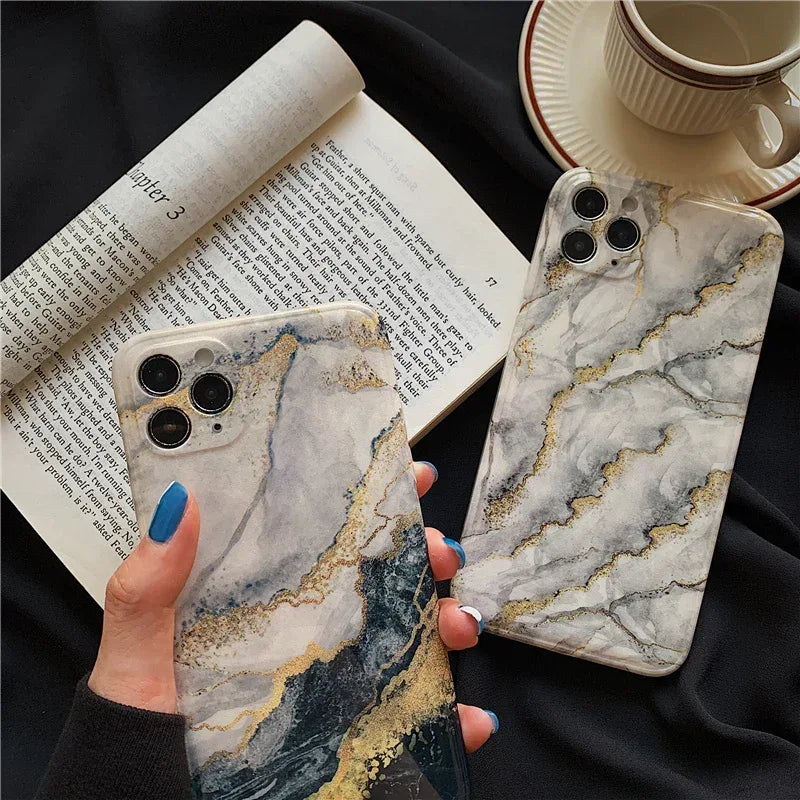 Glitter Marble Apple Phone Case for IPhone - Viexta