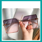 Frameless Big Square Sunglasses