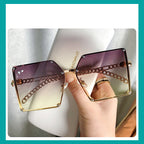Frameless Big Square Sunglasses