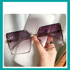 Frameless Big Square Sunglasses