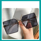 Frameless Big Square Sunglasses