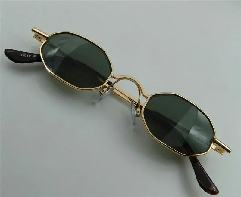 Hexagonal Mini-frame Sunglasses - Viexta
