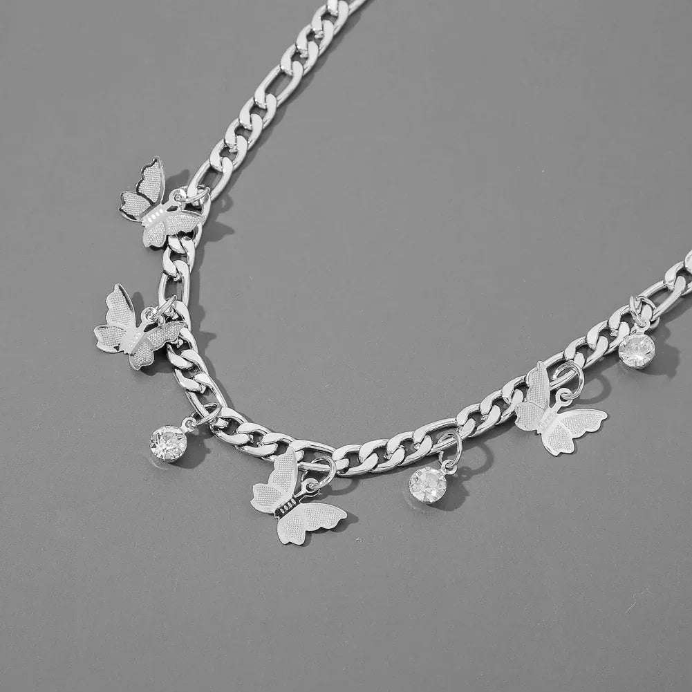 Butterfly Metal Clavicle Necklace - Viexta