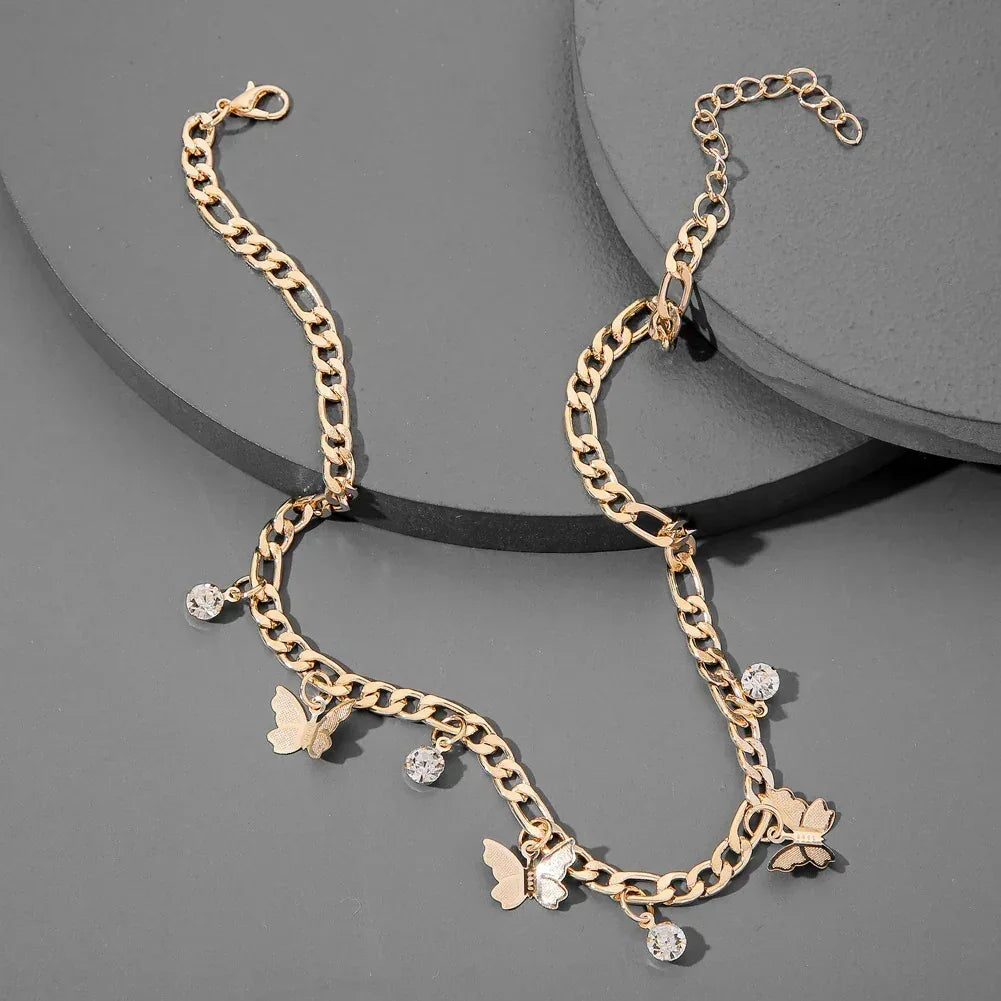 Butterfly Metal Clavicle Necklace - Viexta