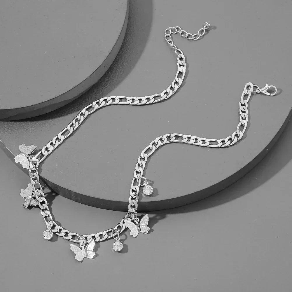 Butterfly Metal Clavicle Necklace - Viexta