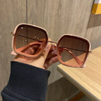 Retro Big Frame Square Brown Sunglasses For Women - Viexta