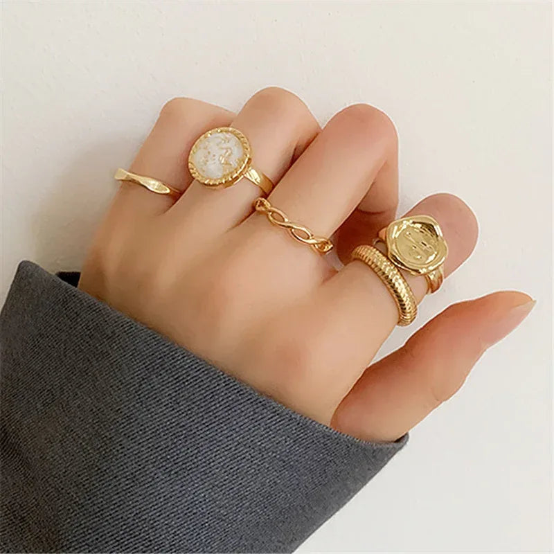 Five-Piece Combination Niche Ring Set - Viexta