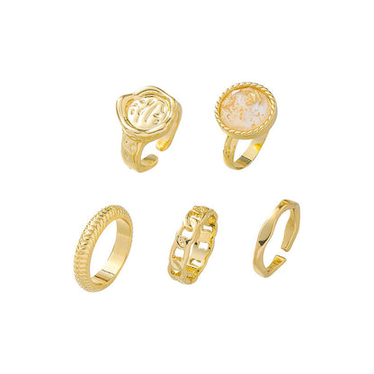 Five-Piece Combination Niche Ring Set