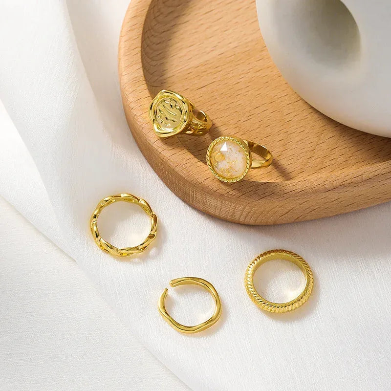 Five-Piece Combination Niche Ring Set - Viexta
