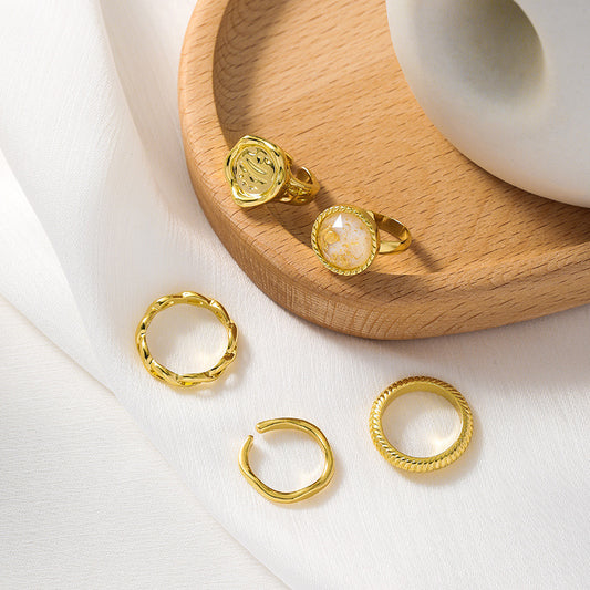 Five-Piece Combination Niche Ring Set