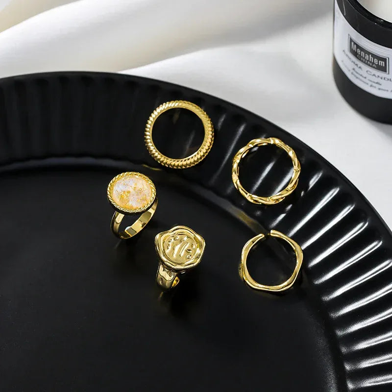 Five-Piece Combination Niche Ring Set - Viexta