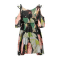 V-neck Printed Off Shoulder Dress - Viexta