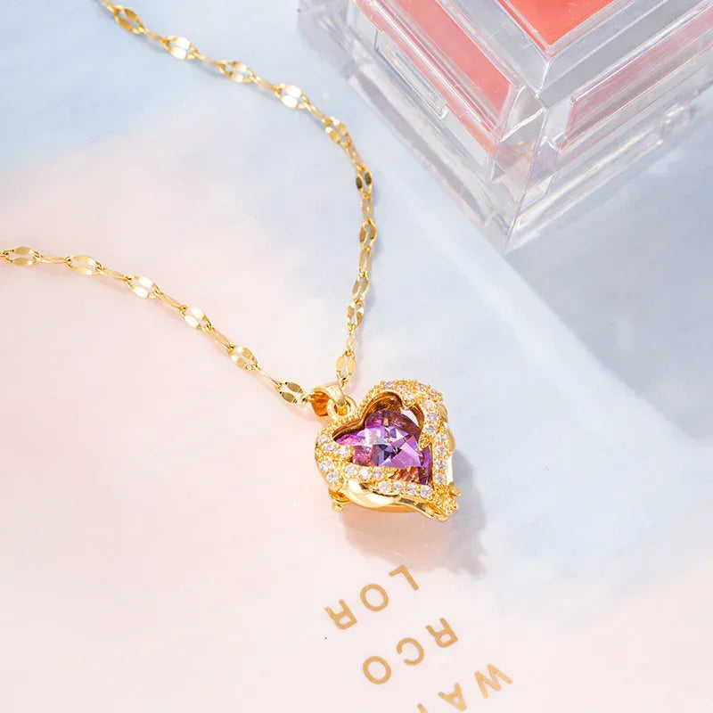 Ocean Heart Titanium Steel Necklace - Viexta