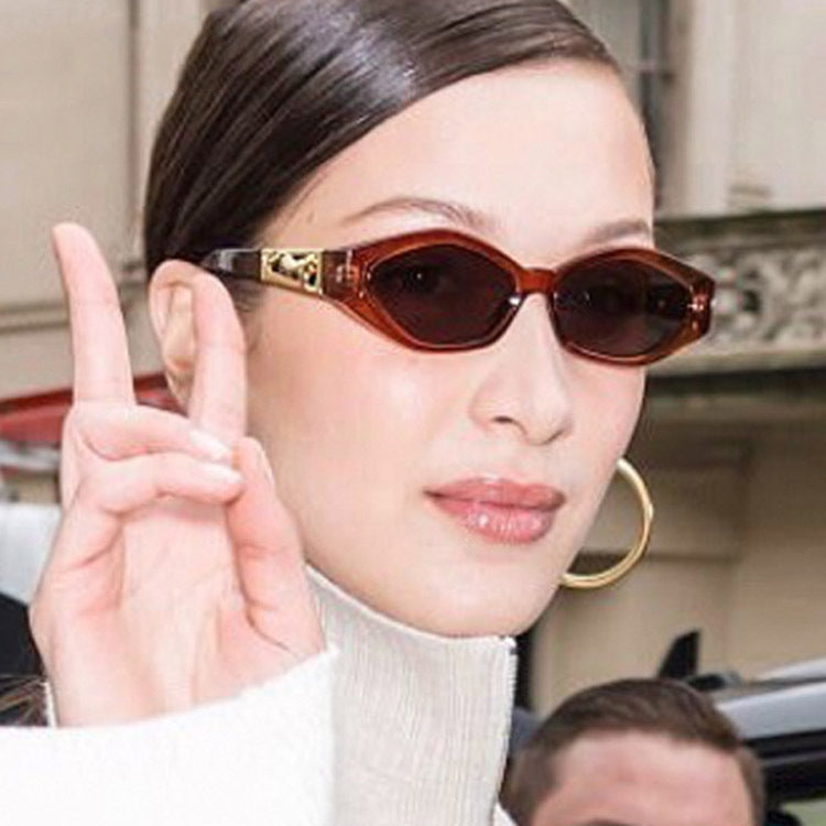 Retro Small Frame Polygon Cat Eyes Sunglasses