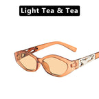 Retro Small Frame Polygon Cat Eyes Sunglasses