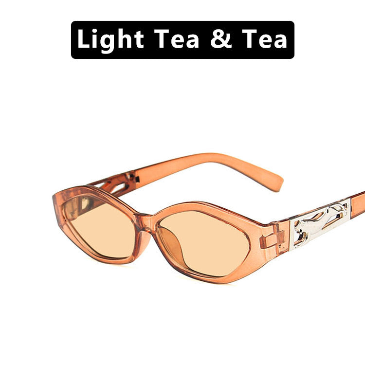 Retro Small Frame Polygon Cat Eyes Sunglasses
