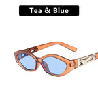 Retro Small Frame Polygon Cat Eyes Sunglasses
