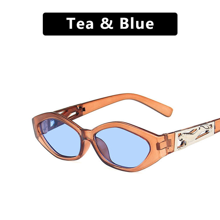 Retro Small Frame Polygon Cat Eyes Sunglasses