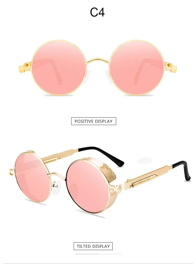 Steampunk Metal Spring Sunglasses - Viexta