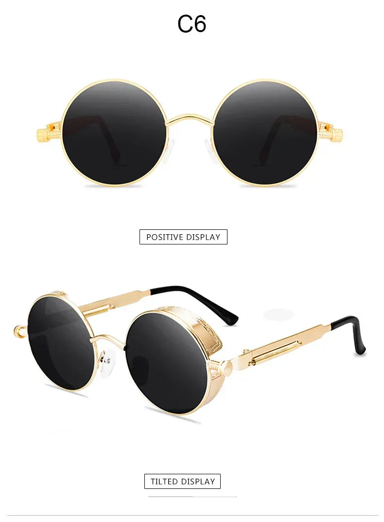 Steampunk Metal Spring Sunglasses - Viexta