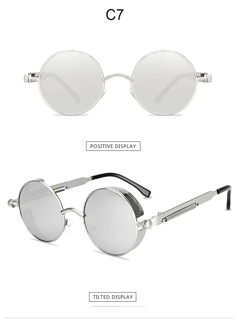 Steampunk Metal Spring Sunglasses - Viexta