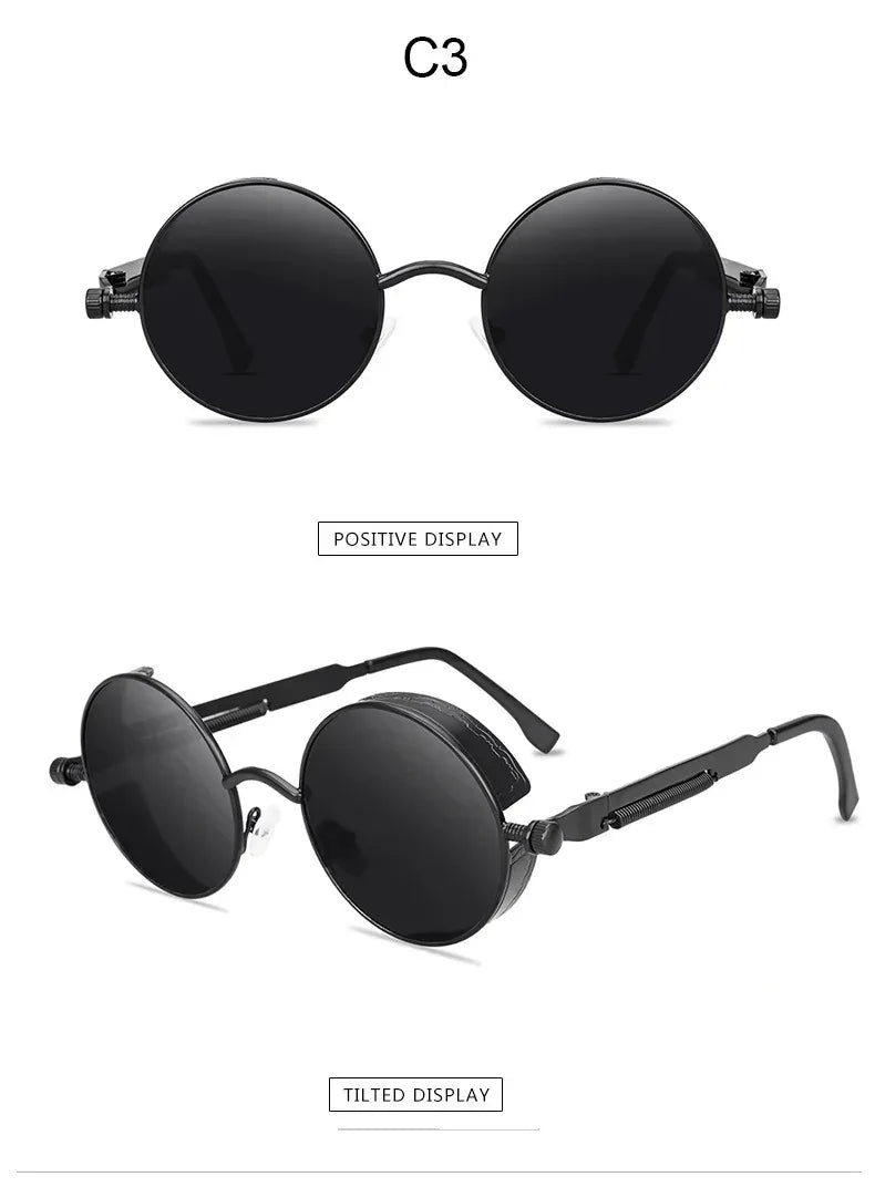 Steampunk Metal Spring Sunglasses - Viexta