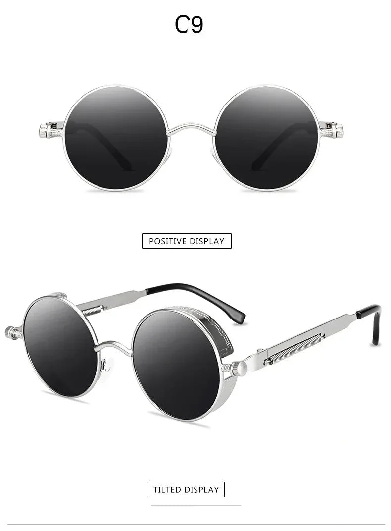 Steampunk Metal Spring Sunglasses - Viexta