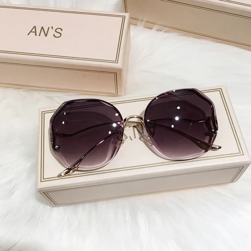 Fashion Gradient Borderless Cut-Edge Sunglasses - Viexta