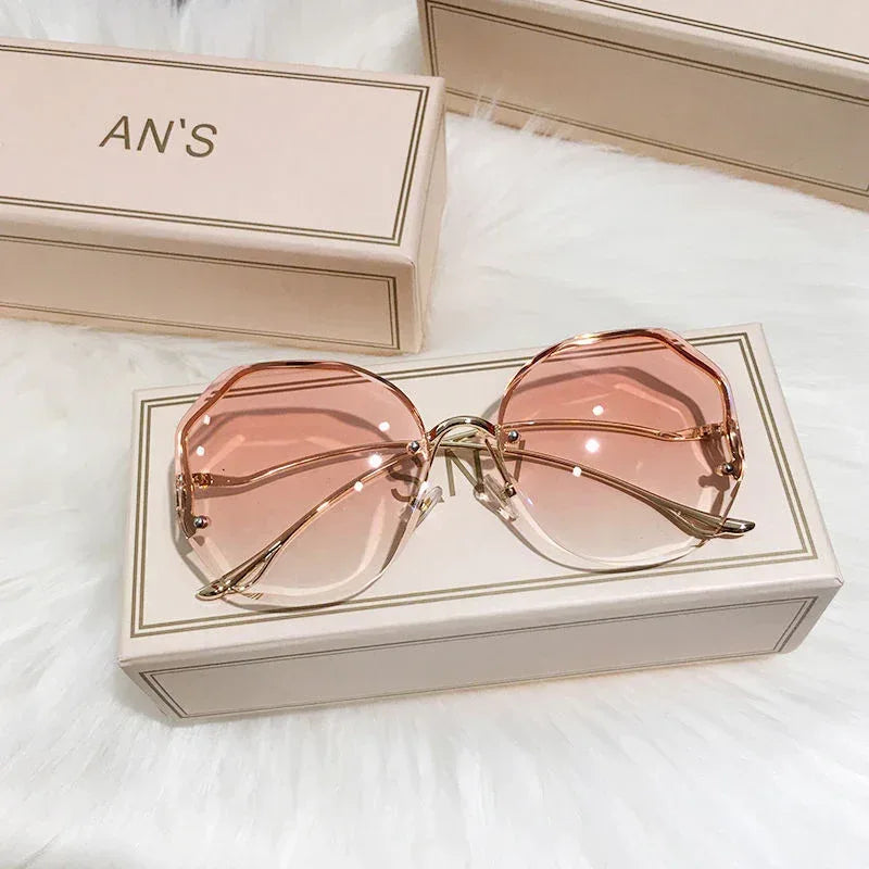 Fashion Gradient Borderless Cut-Edge Sunglasses - Viexta