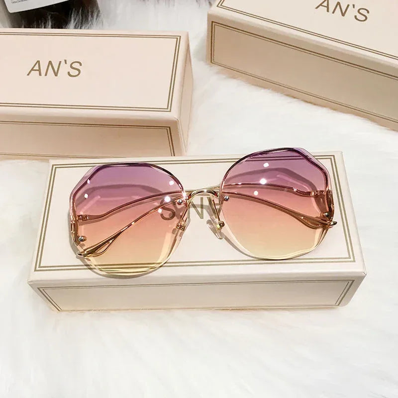 Fashion Gradient Borderless Cut-Edge Sunglasses - Viexta