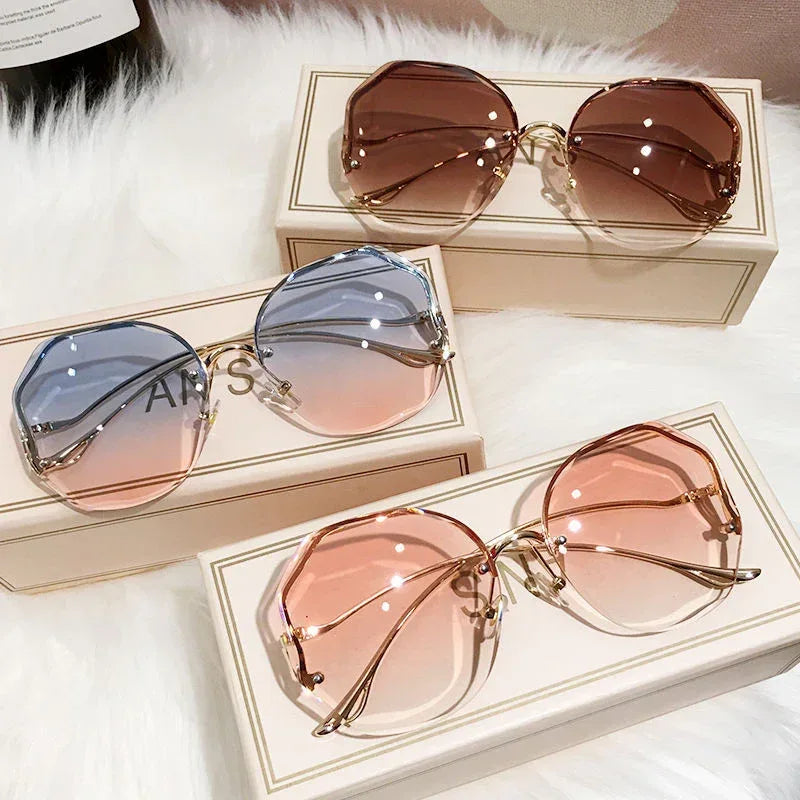 Fashion Gradient Borderless Cut-Edge Sunglasses - Viexta